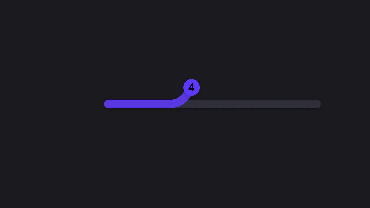 A playful zigzag range slider with a bouncing thumb and an elastic connection line.