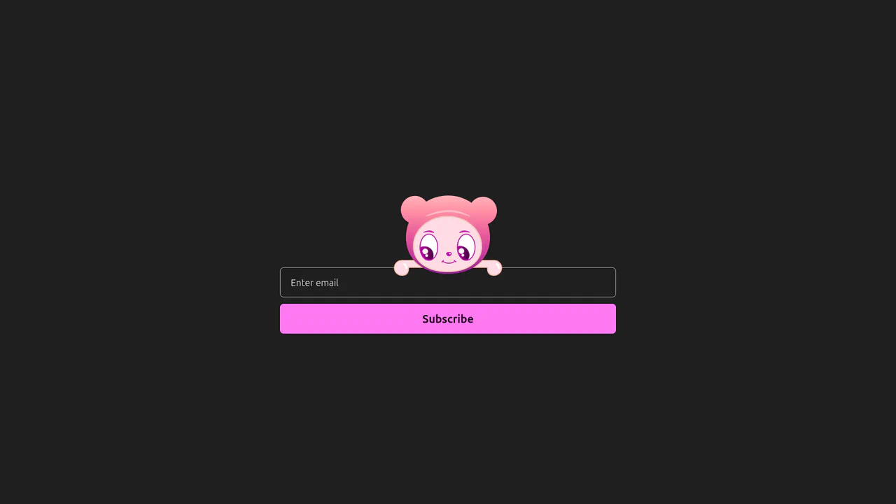Interactive subscription card with dynamic vector eye-tracking, inertia horizontal dragging, elastic edge physics, and curved error messages.