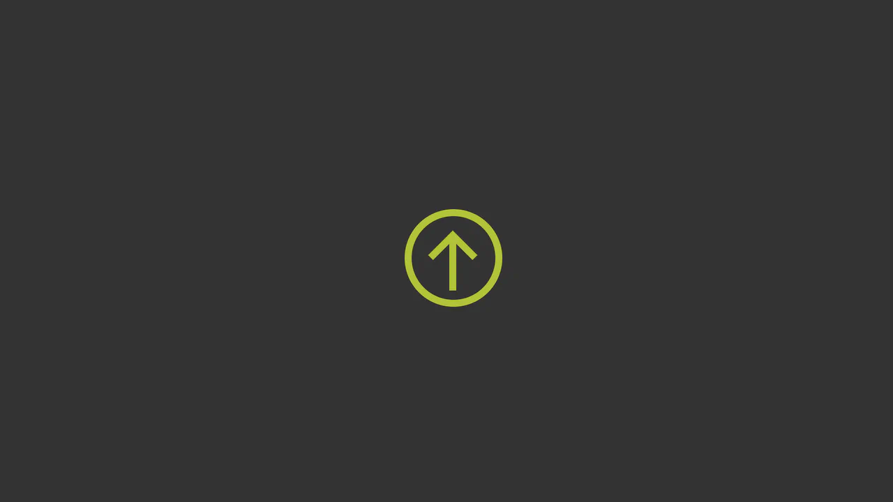 An animated button that morphs from a rectangle with text into a circle with a bouncing up arrow.