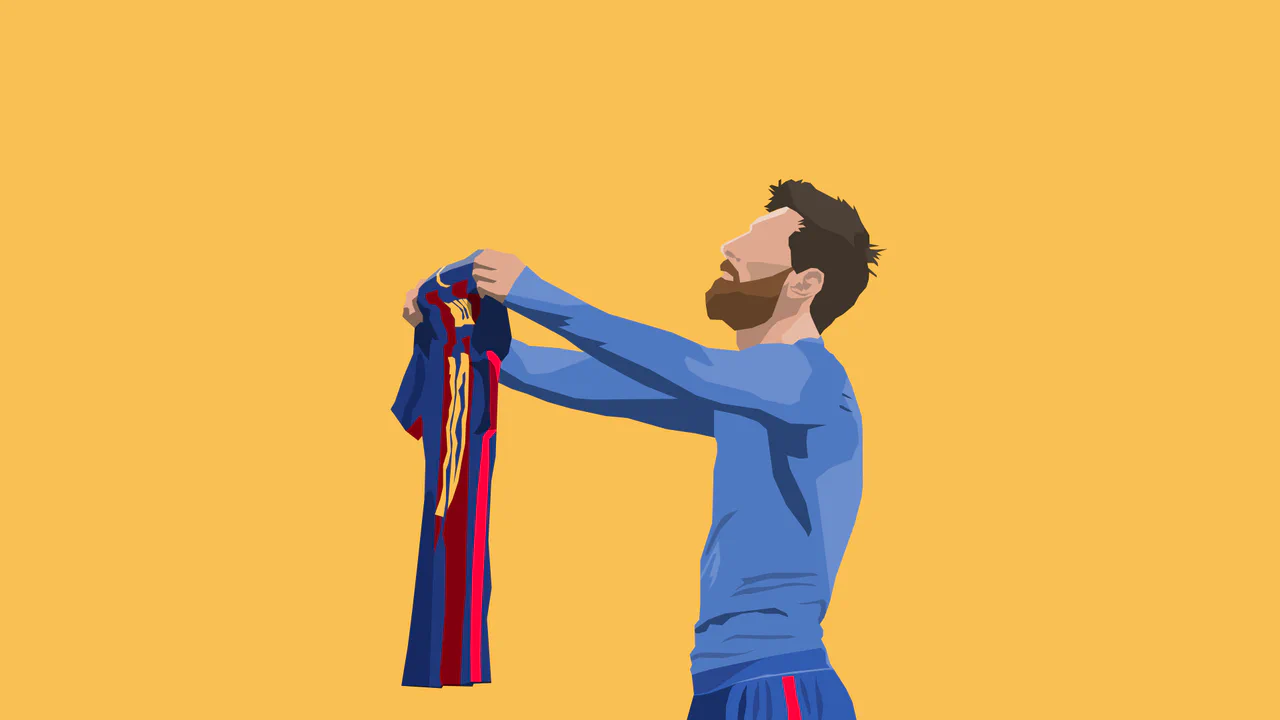A highly detailed vector-style portrait of Lionel Messi created entirely with pure CSS.