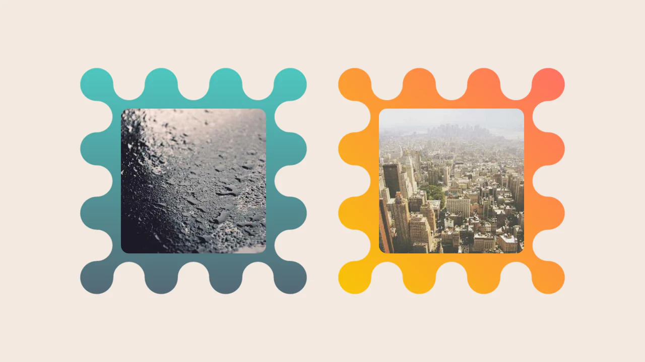 An image framed by a decorative, wavy border created with pure CSS masks and gradients.