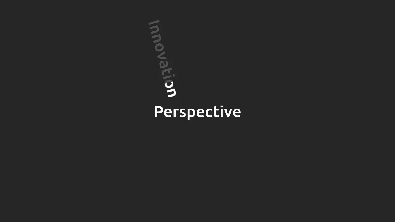 Minimalist dark interface featuring the word 'Creativity' in motion, utilizing a dual-layer clipping mask effect where the text fills with white as it slides and rotates