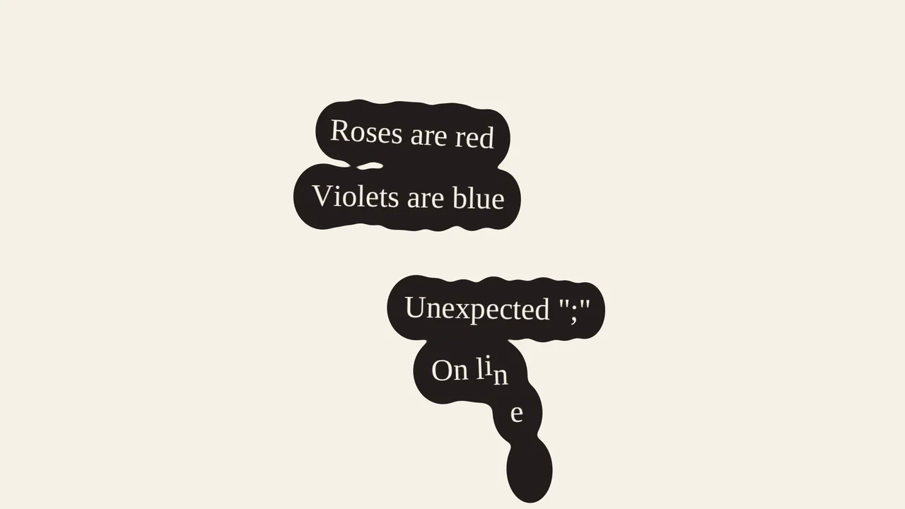 Animated text revealing itself as liquid drops falling and merging into a puddle using SVG gooey filters