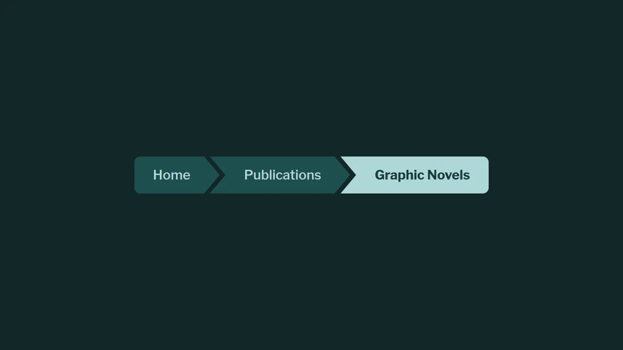 Geometric CSS-only breadcrumb navigation utilizing clip-path chevron masking, overlapping inline layouts, relative color syntax, and beveled corner-shapes.