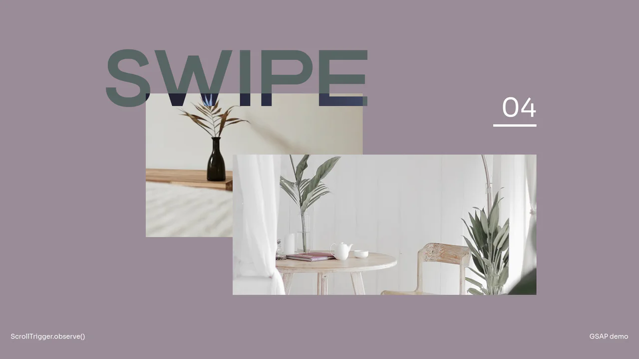 Parallax slide layout featuring expanding variable fonts, split background wipes, and offset floating image layers animated via GSAP.