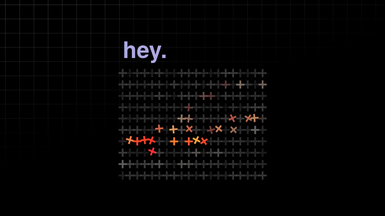 Interactive responsive grid of neon mathematical symbols that spin and glow upon pointer hover, built with GSAP and Tweakpane.