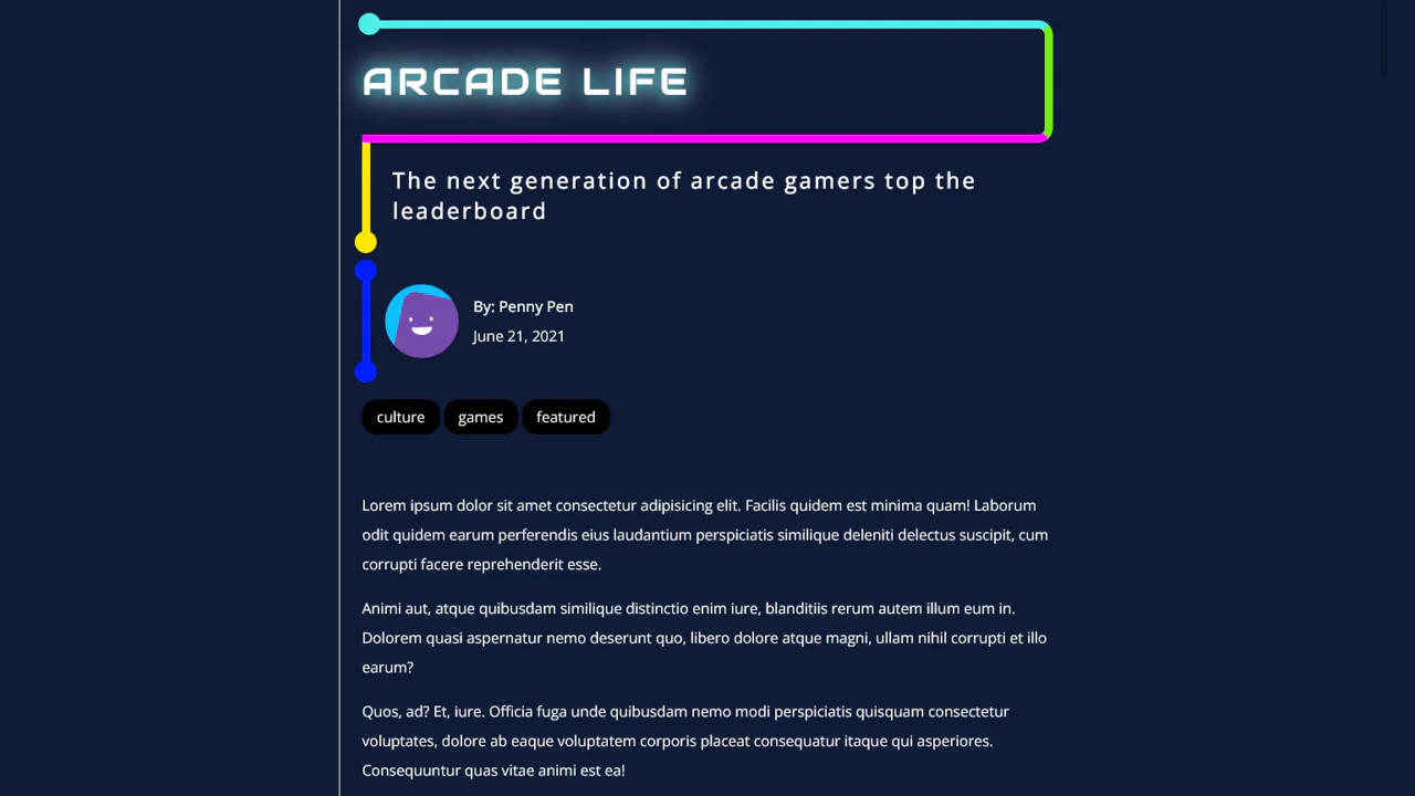 Arcade Life: Magazine Layout
