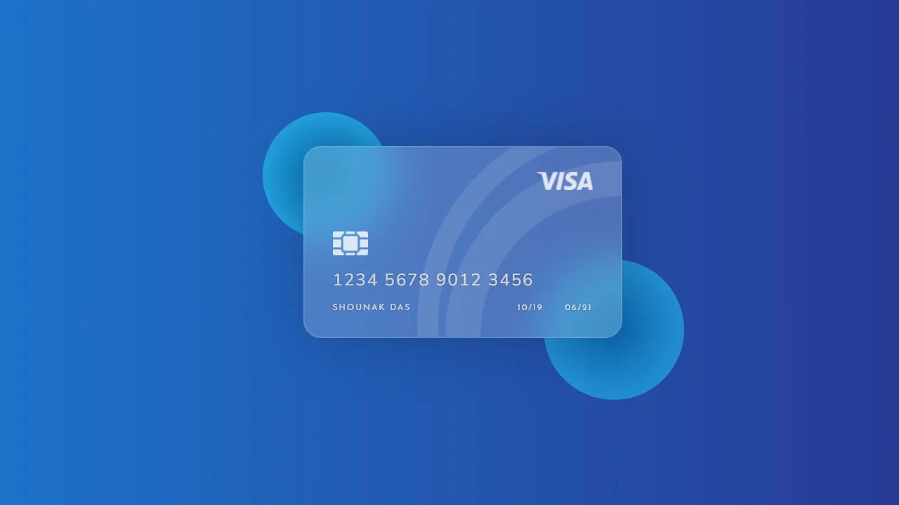 Glassmorphism Credit/Debit Card