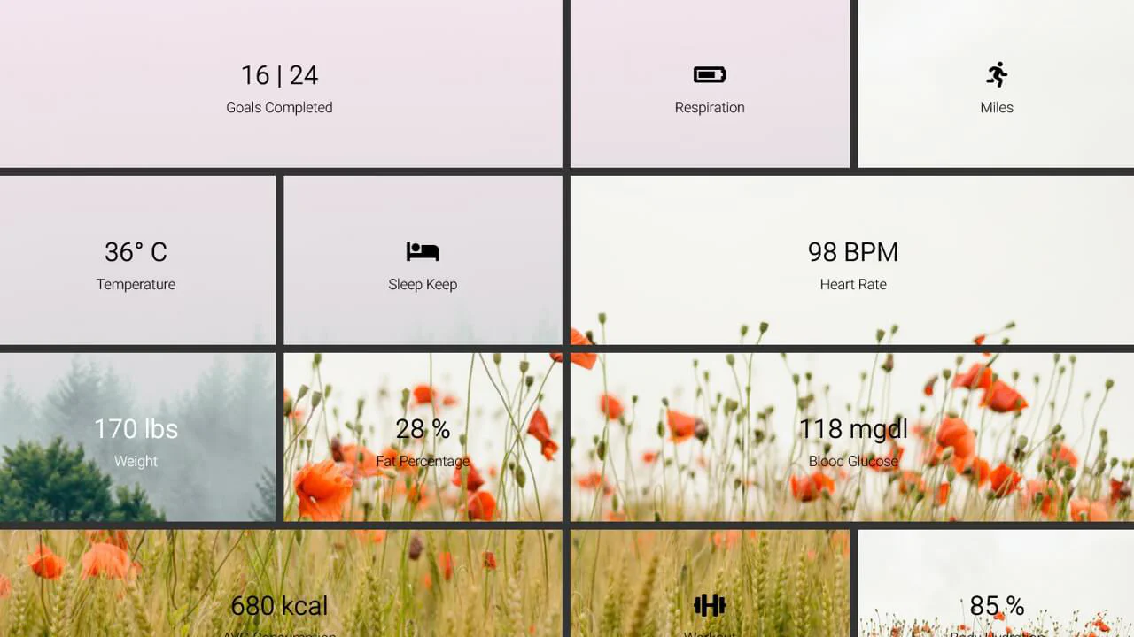 Grid with Fixed Background