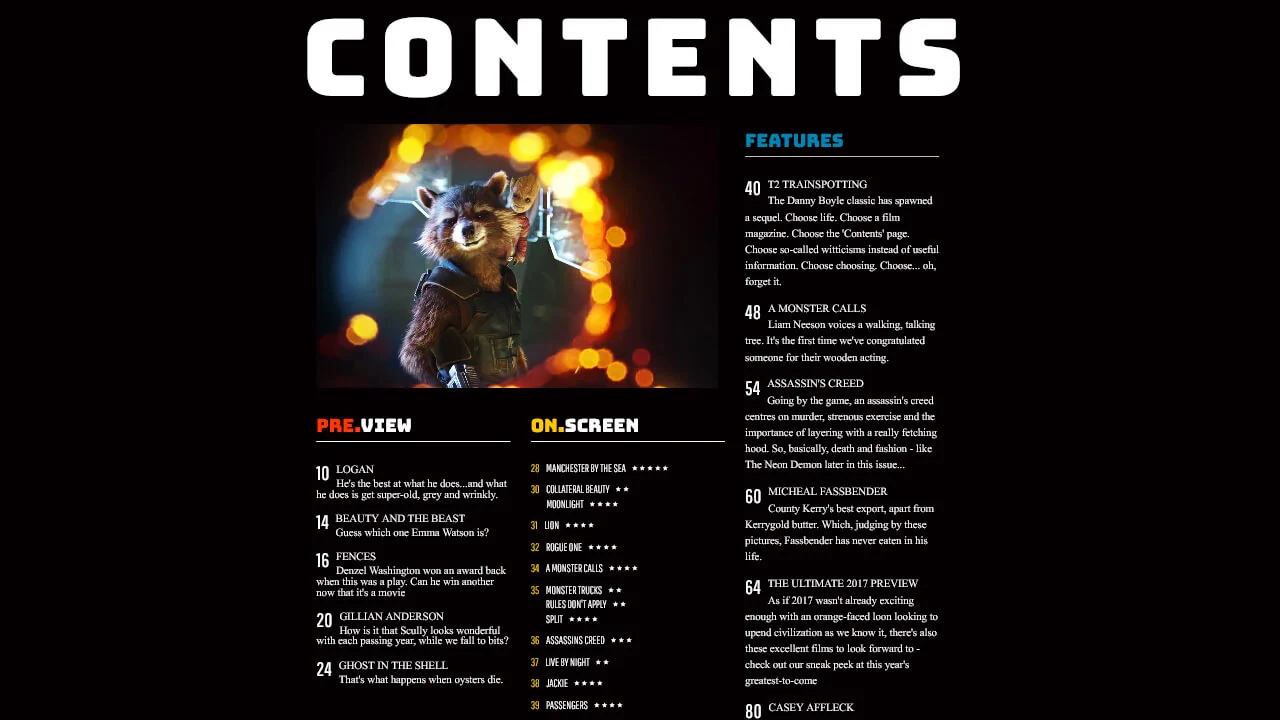 Magazine Layout - Contents Page