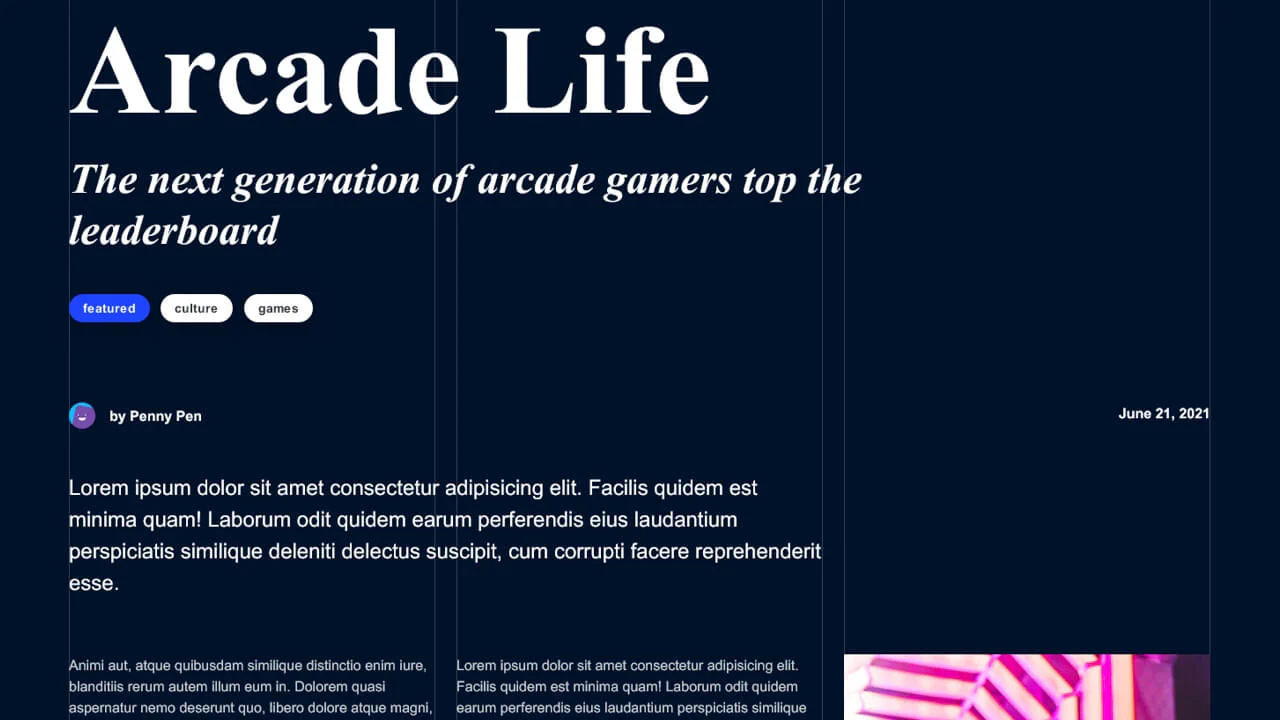Magazine Layout Dark Version