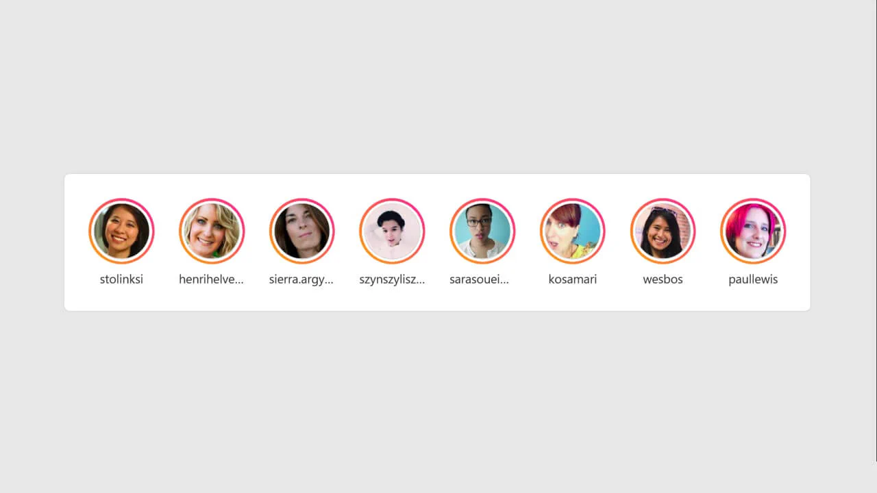 Mini Insta-Friends Scrolling List Layout