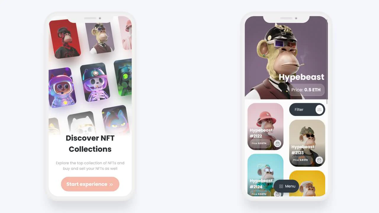 NFT Marketplace Mobile App Layout