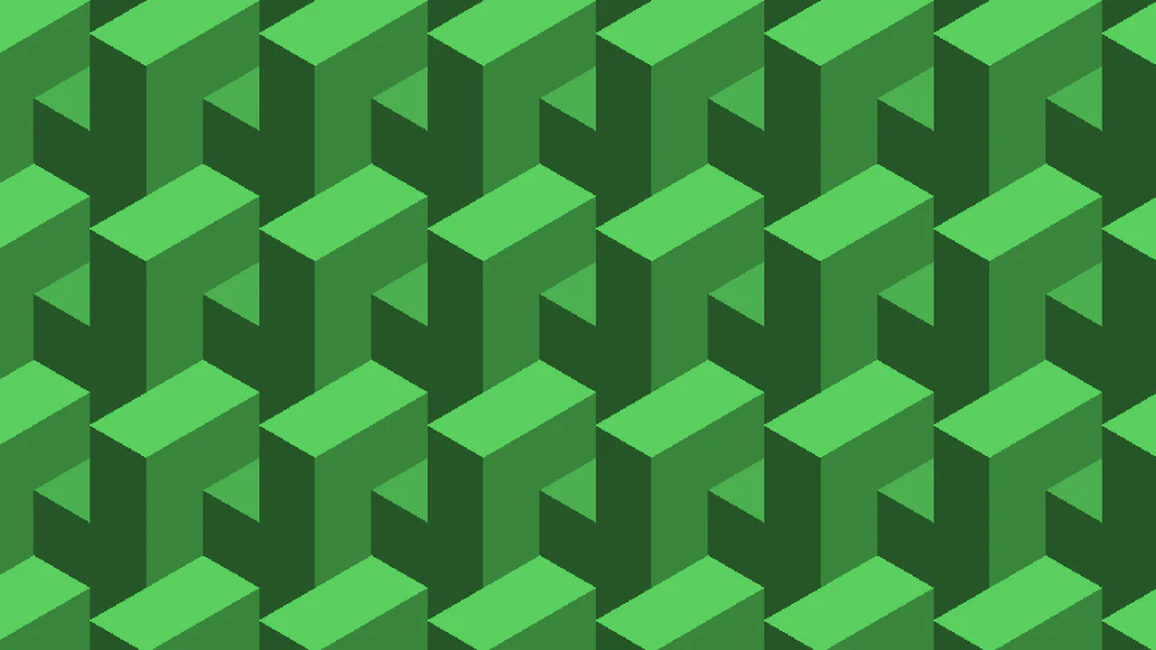 Pure CSS 3D Extruded Tetris T Pieces Tessellated Pattern