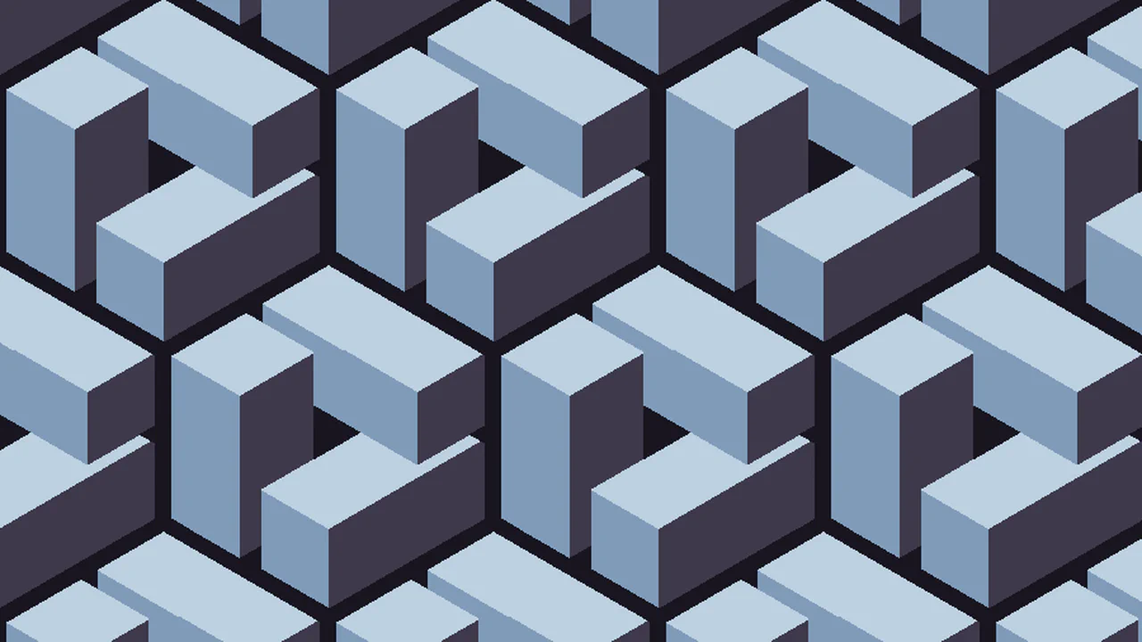 Pure CSS 3D Three Cuboids Tessellated Pattern