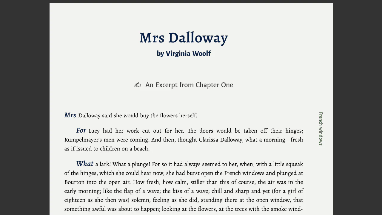 Book Text: Word Initials and Margin Section Labels