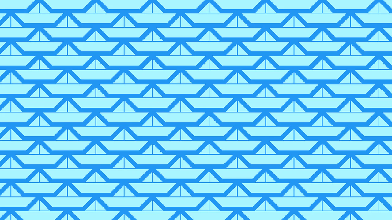 Pure CSS Paper Boat Tessellated Pattern