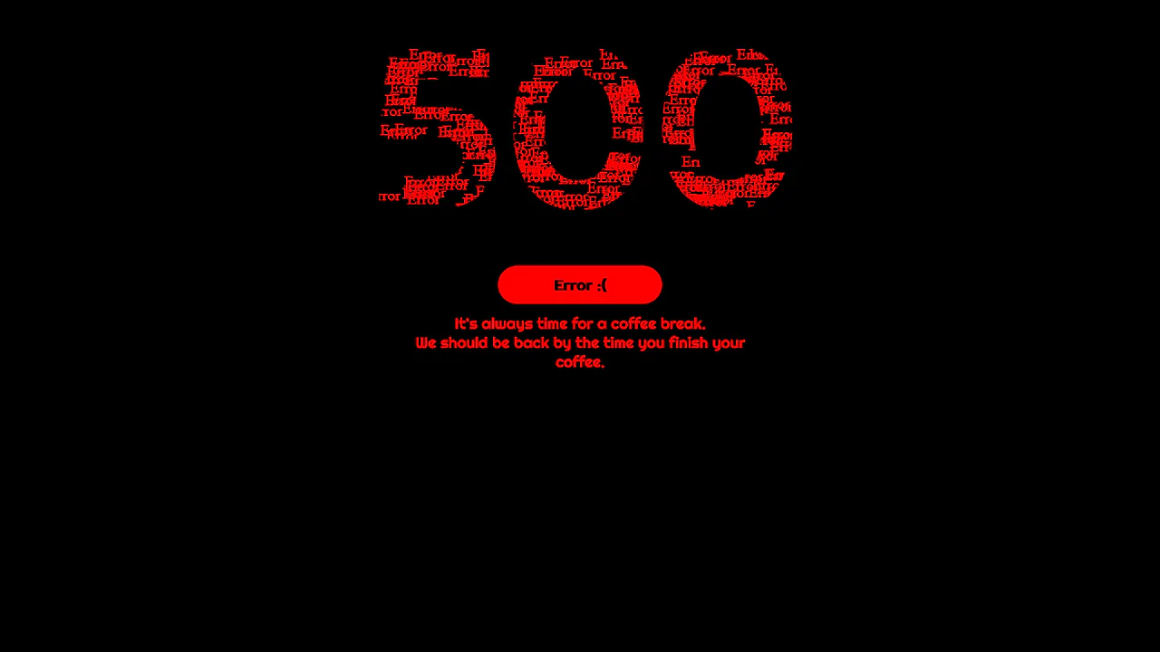500 Error - Animated Text Fill