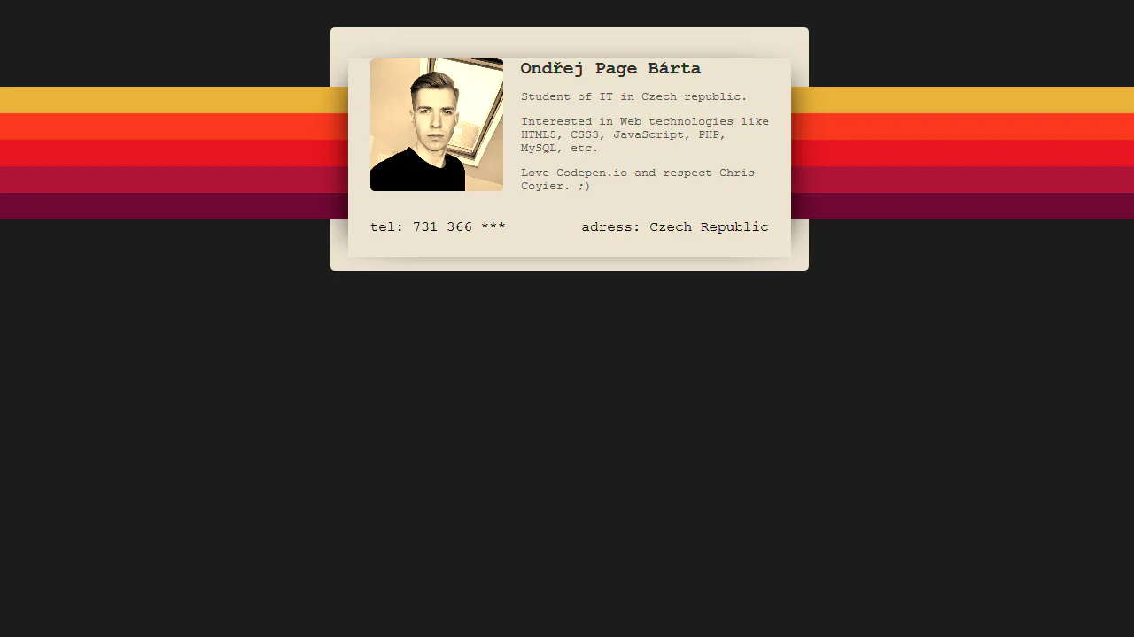 90's Profile Card