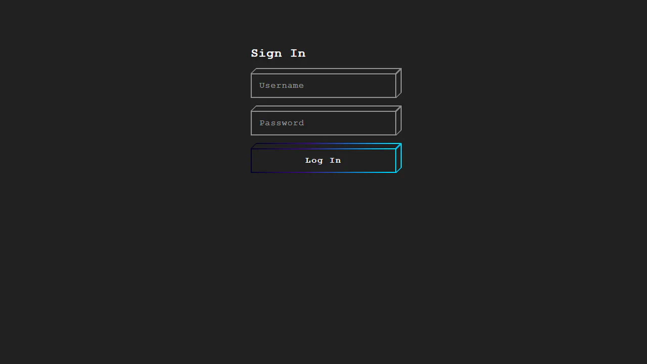 Cube Login Form