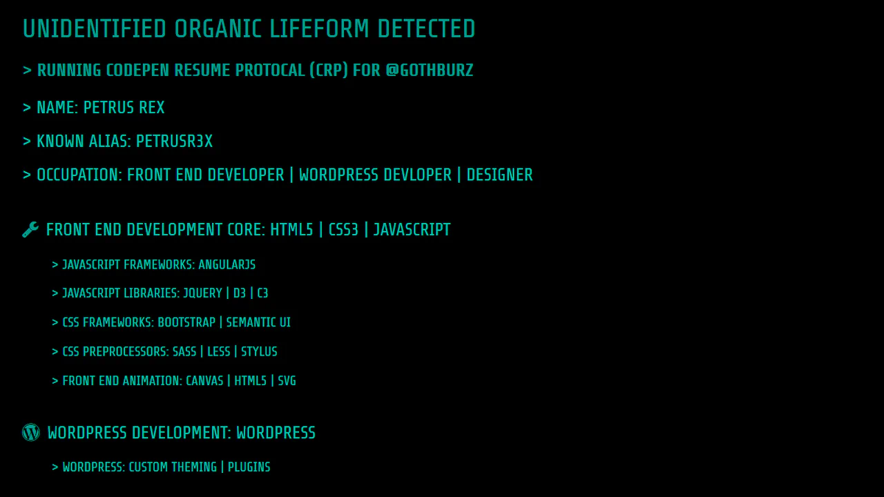 Codepen Resume Header Background