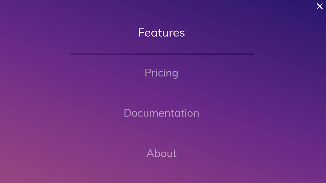 Full Screen Navigation Overlay