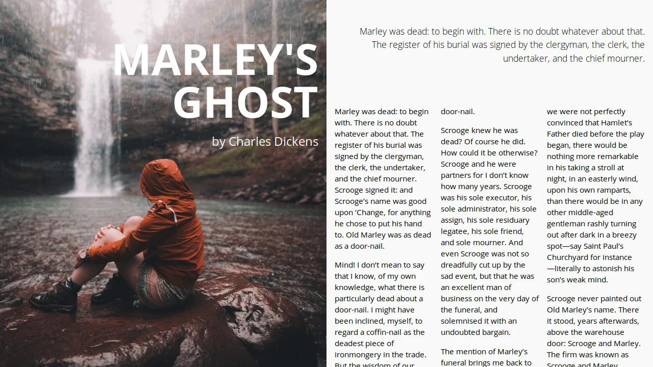 Full spread magazine layout