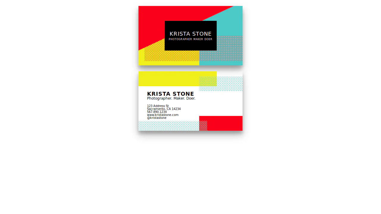 Geometric Business Card with CSS Grid