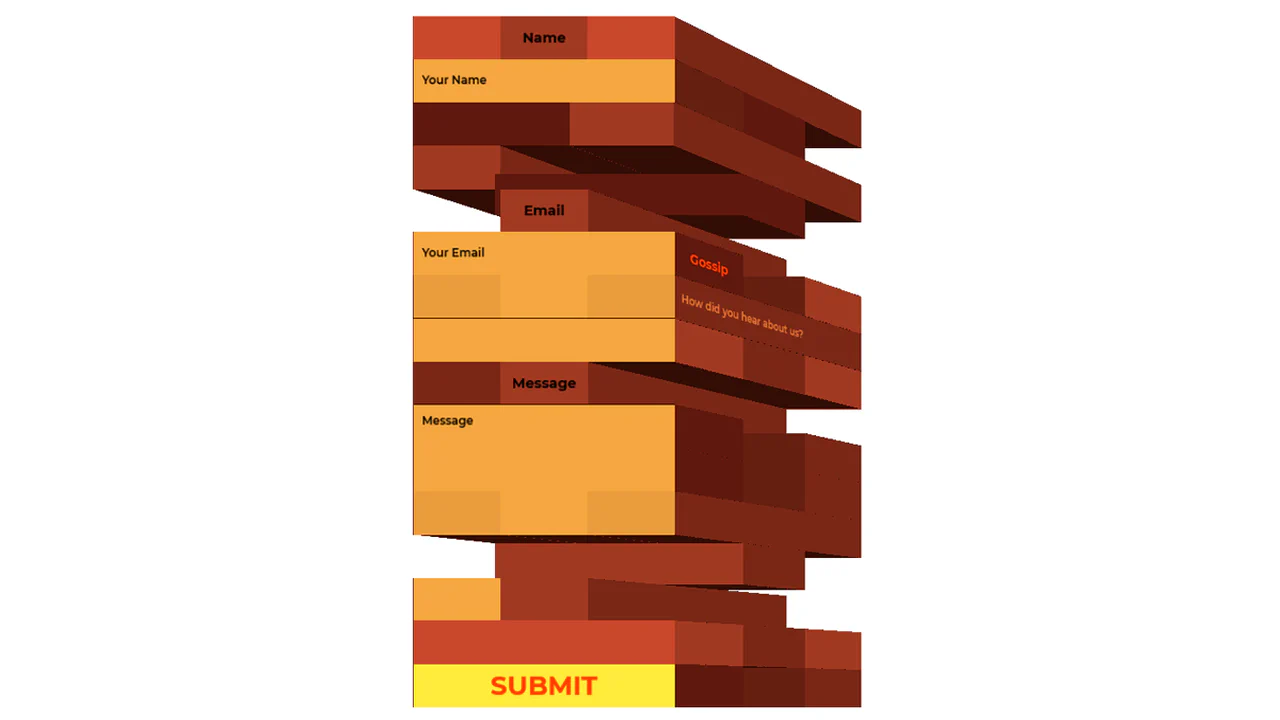 Responsive CSS 3D Contact Form
