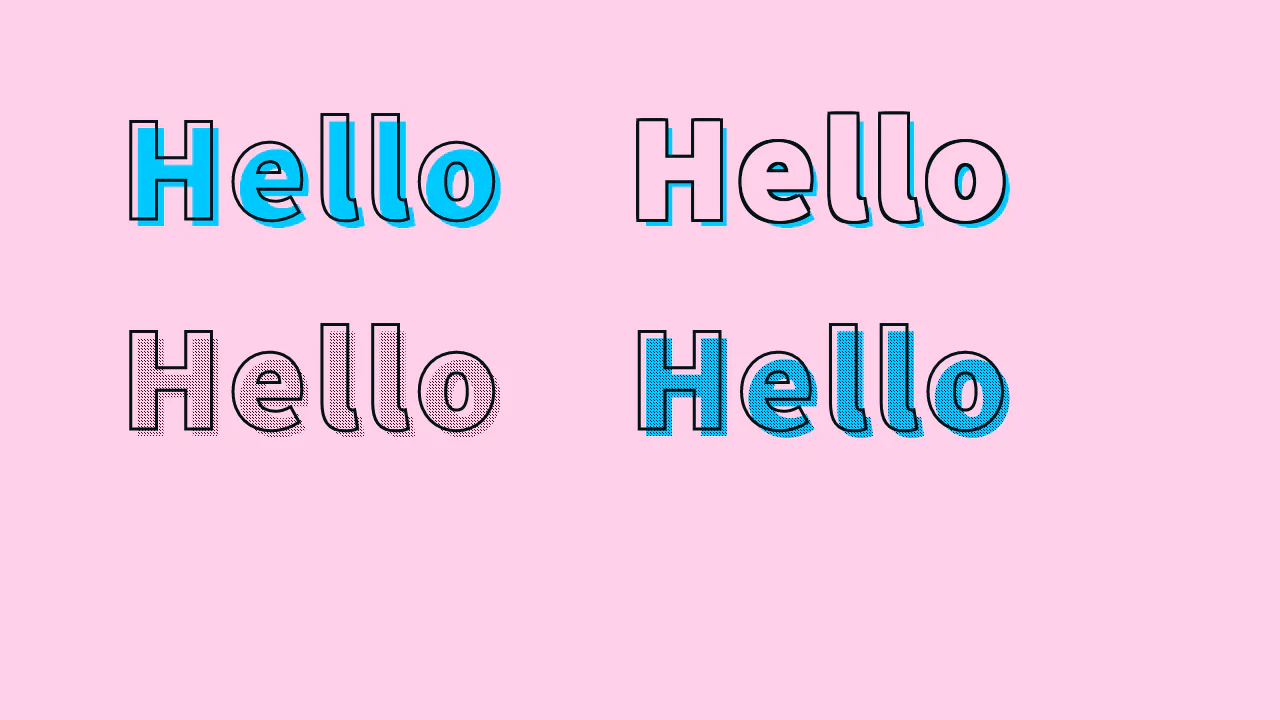 Text Stroke + Offset Shadow