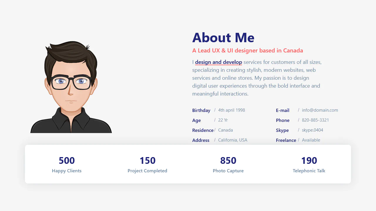 Bootstrap About Me
