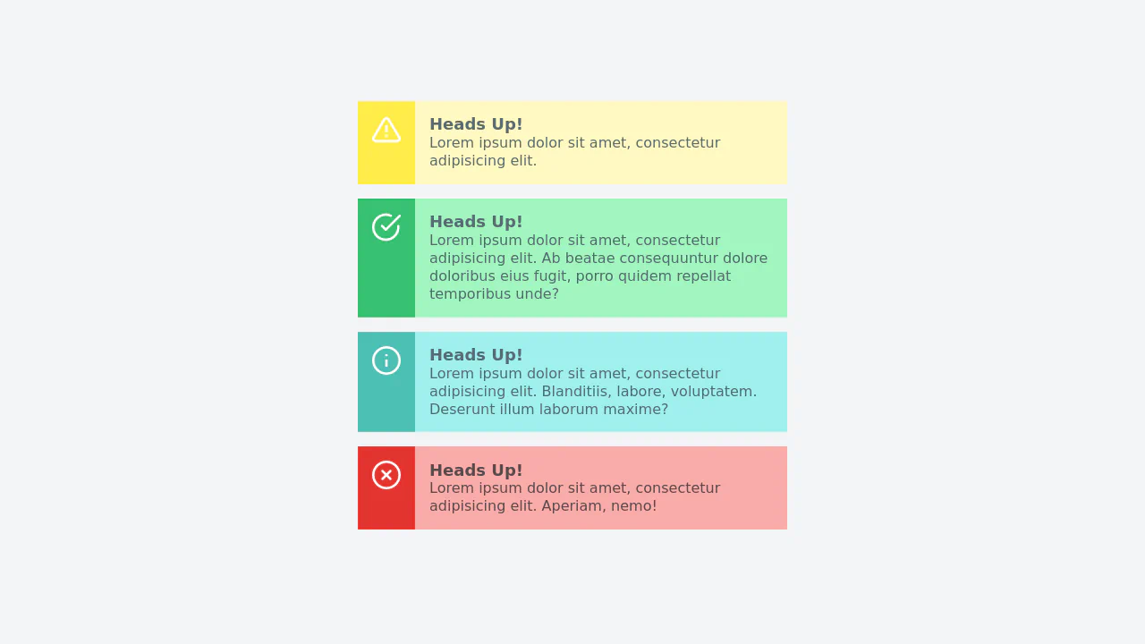 Alerts Components with Tailwindcss