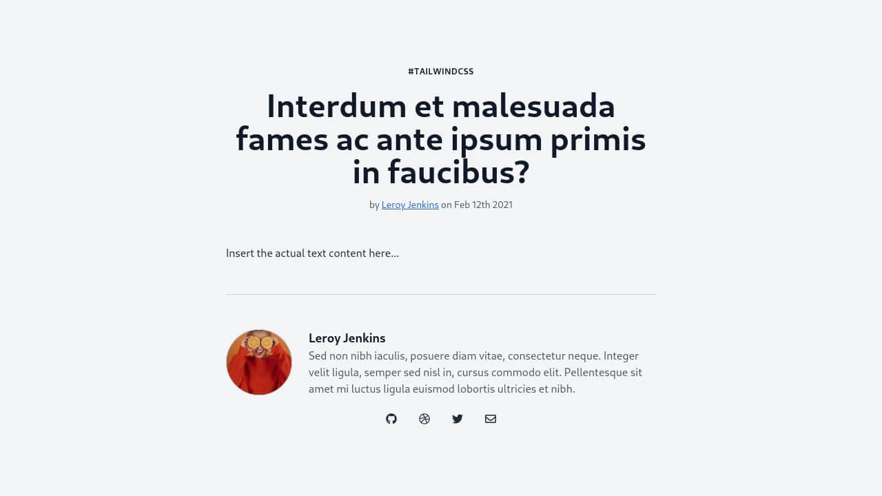 Article Component #1