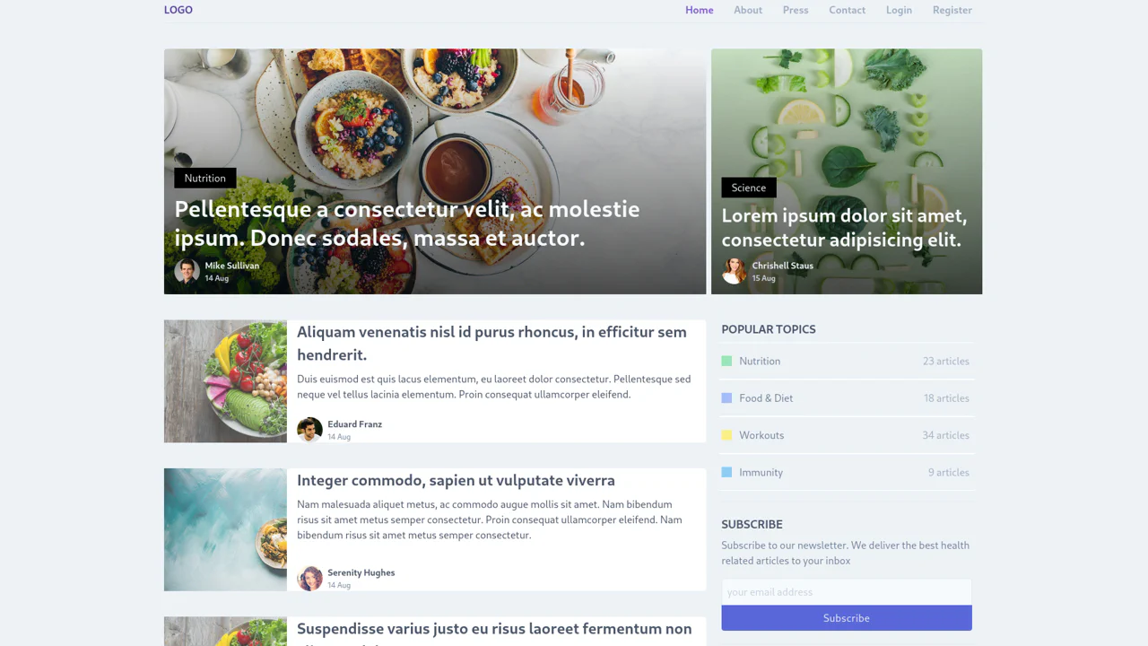 Blog Homepage