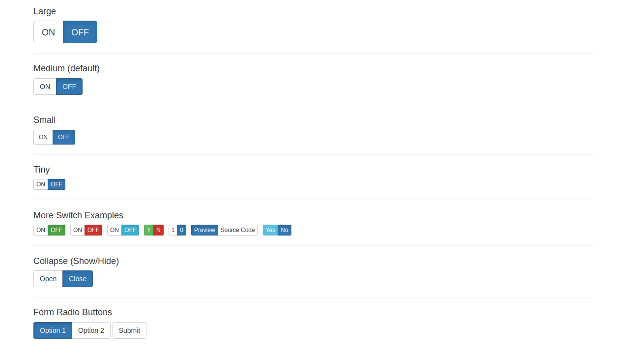 Bootstrap 3 Toggle Switch Button