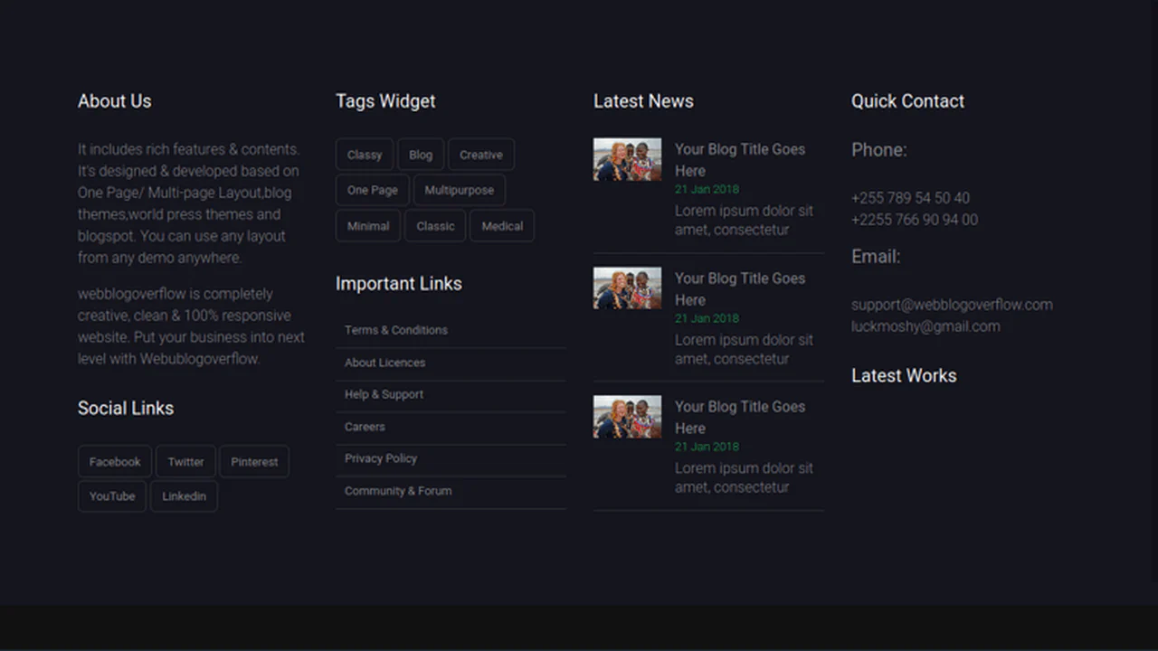 Bootstrap 4.1.1 Footer