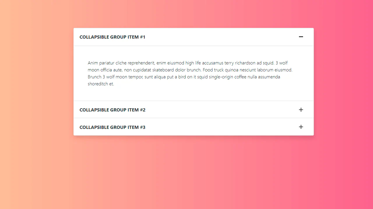 Bootstrap 4 Accordion