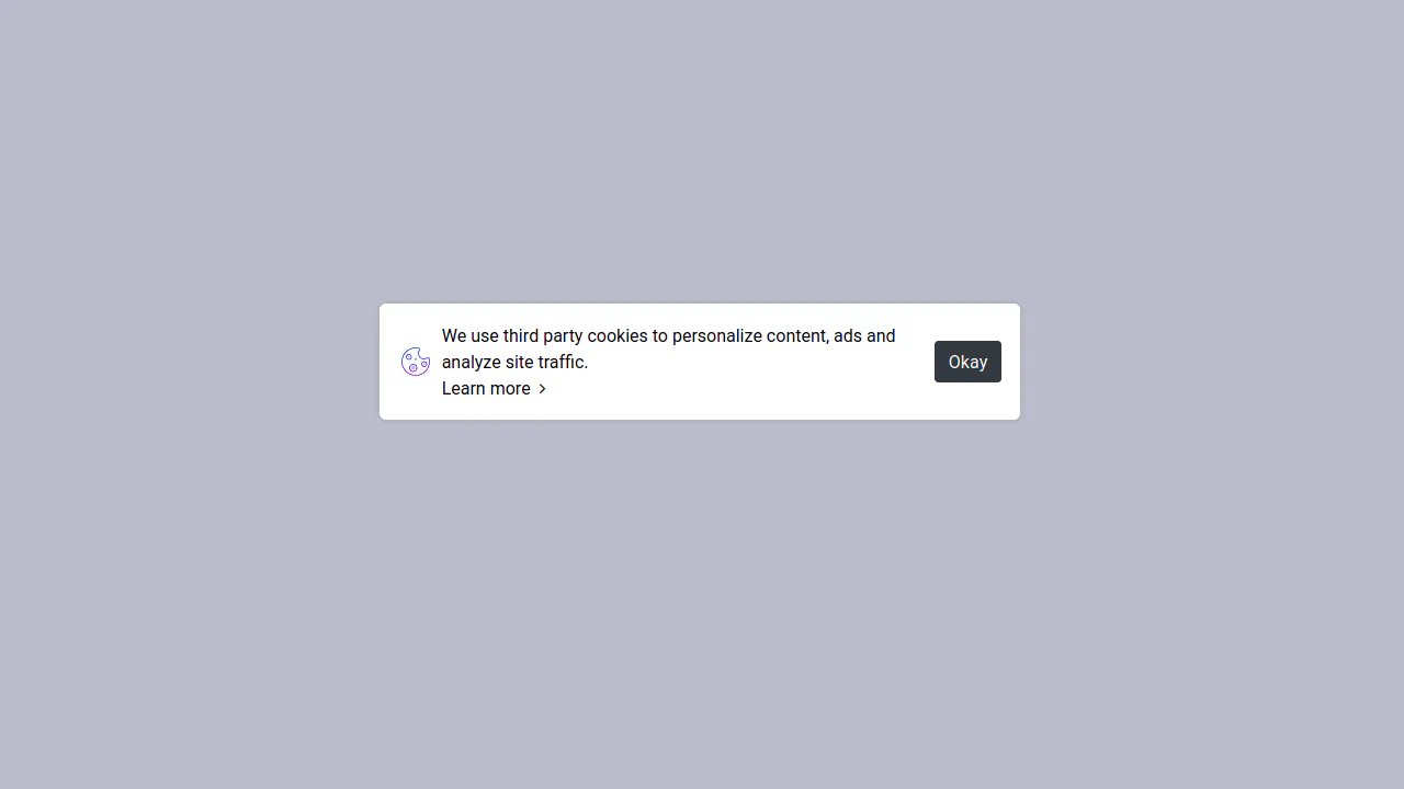 Bootstrap 4 Cookie Consent Notification