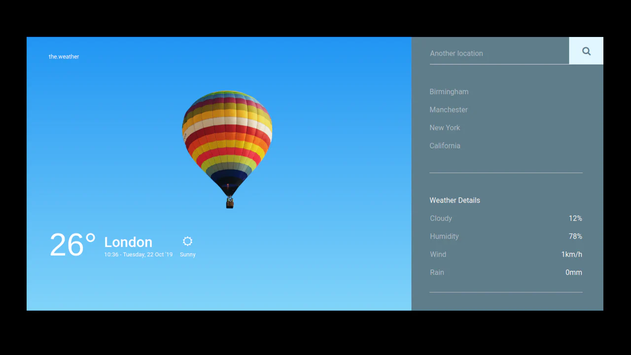 Bootstrap 4 Weather Report