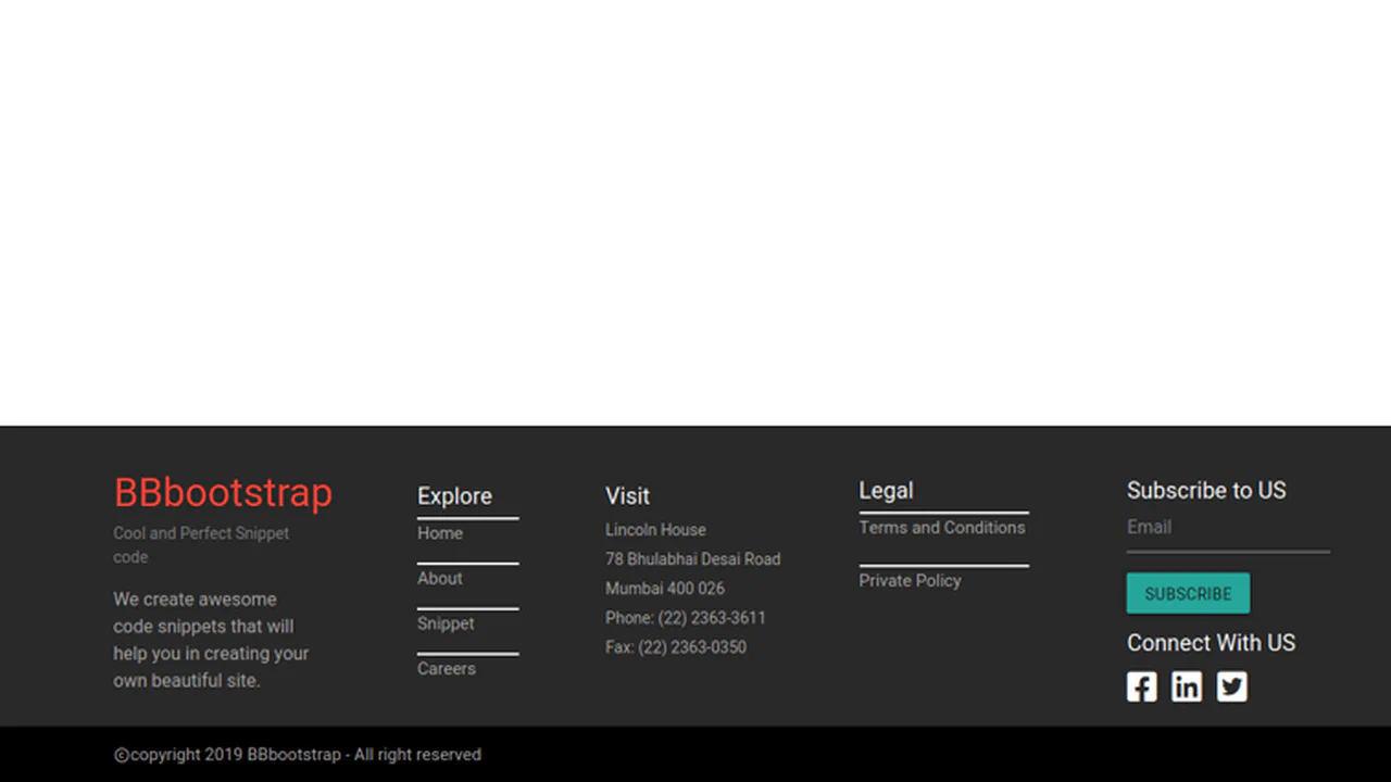 Bootstrap 4 Footer