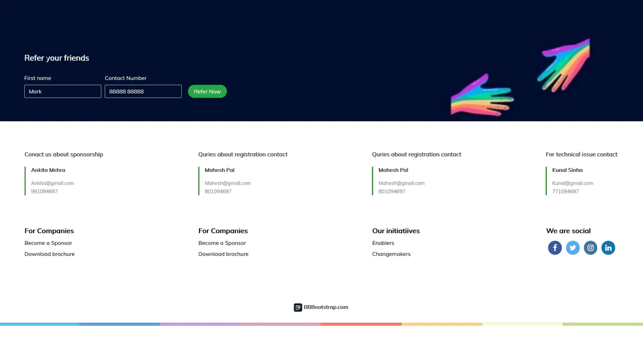 Bootstrap 4 Mega Footer