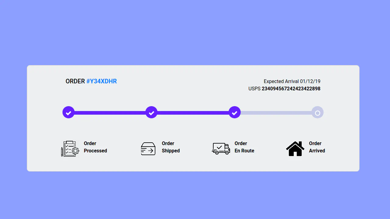 Bootstrap 4 Order Tracking Progressbar with Icons
