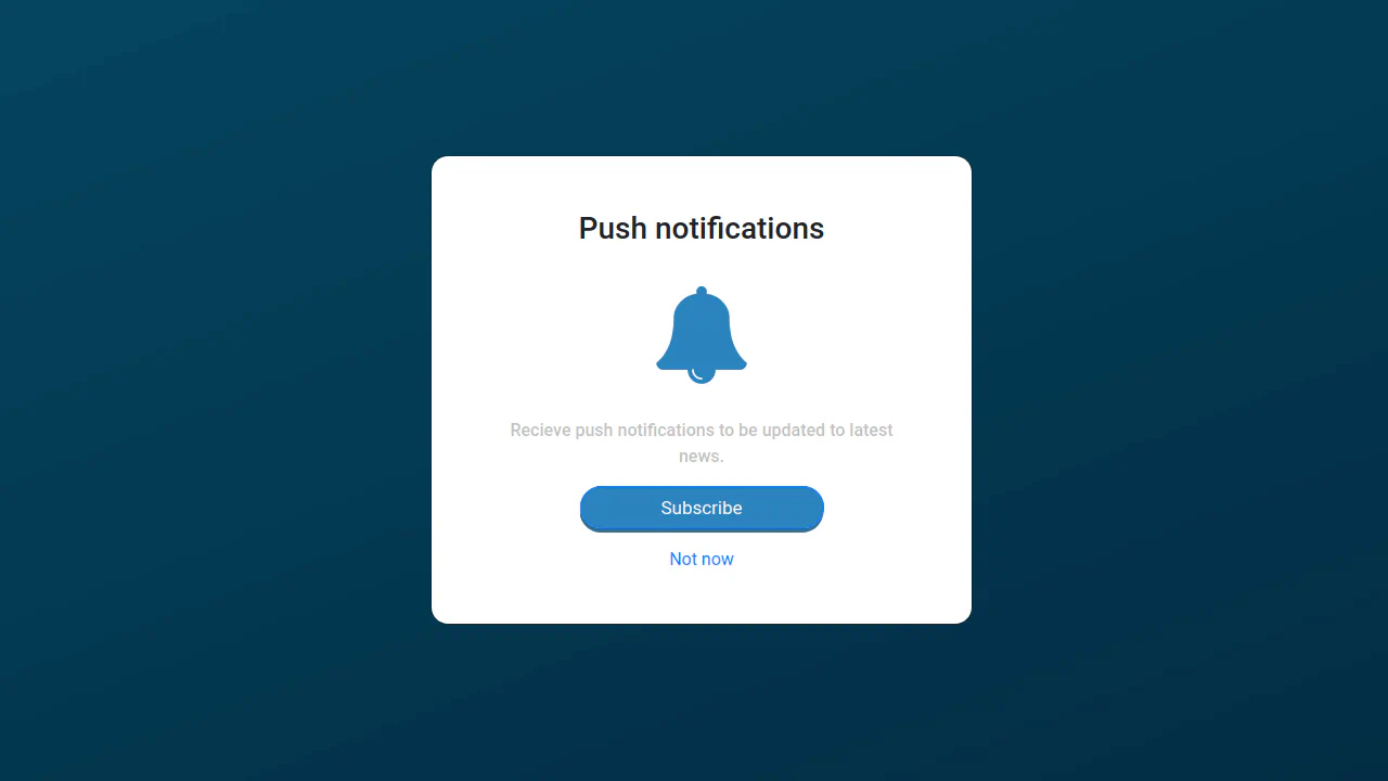 Bootstrap 4 Push Notification Modal
