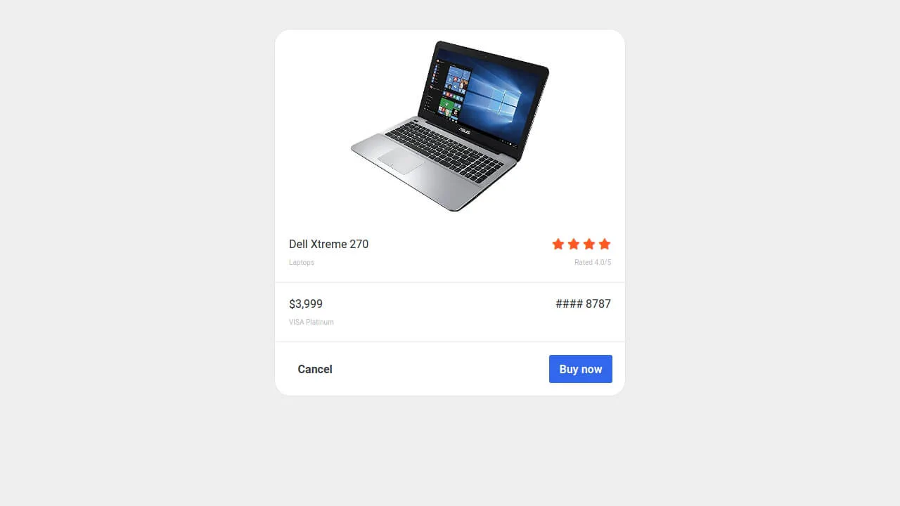 Bootstrap 4 Quick Buy Product Card