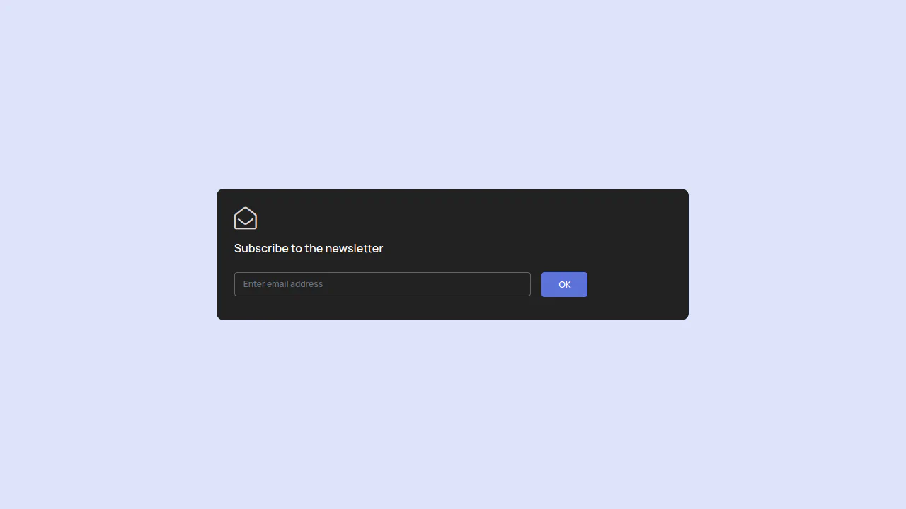 Bootstrap 4 Simple Subscribe Form