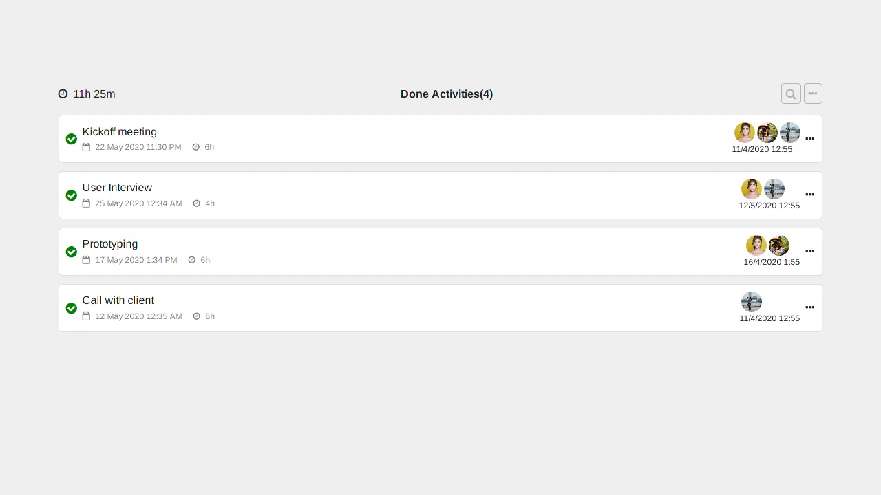Bootstrap 4 User Task List Template