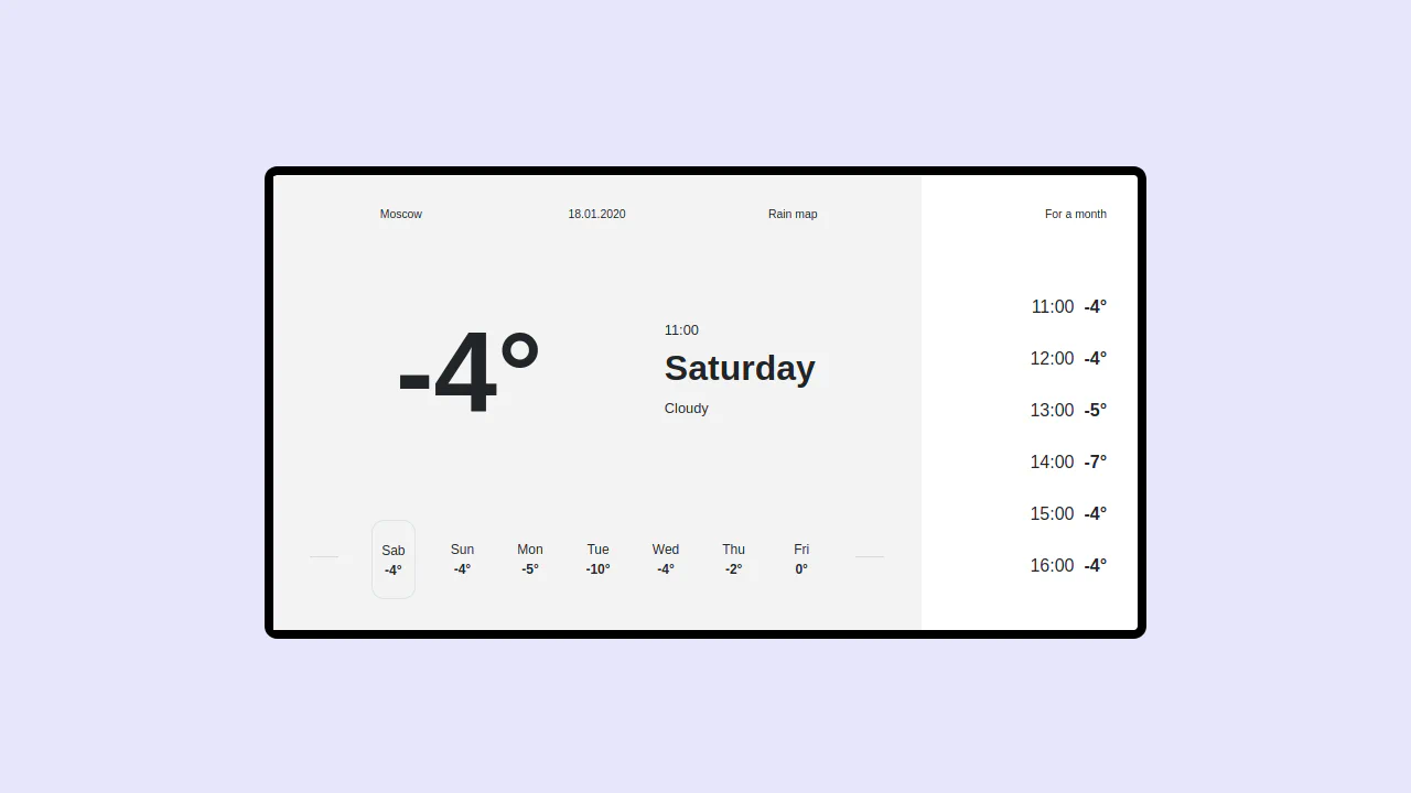 Bootstrap 4 Weather Report