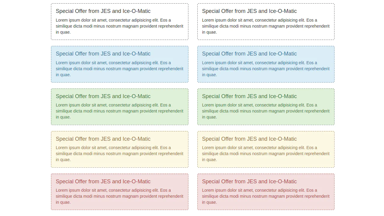 Bootstrap Coupon Alert Boxes