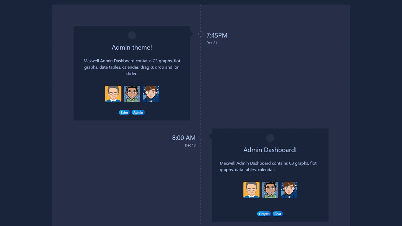 Bootstrap Dark Timeline