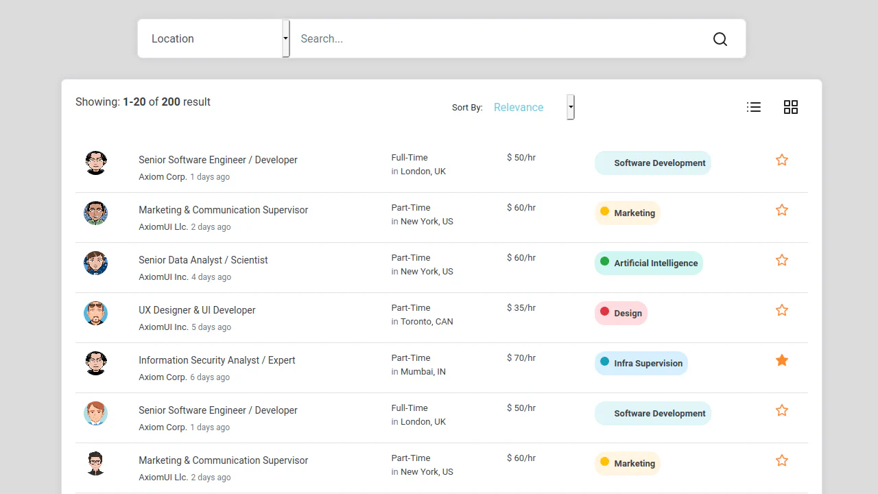 Bootstrap General Search Results
